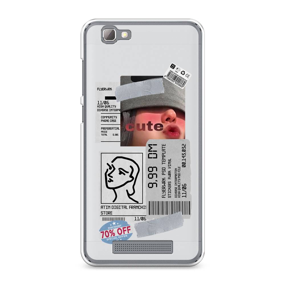 

Чехол на ZTE Blade A610 "Cute girl collage", Розовый;серый;голубой, 130950-6