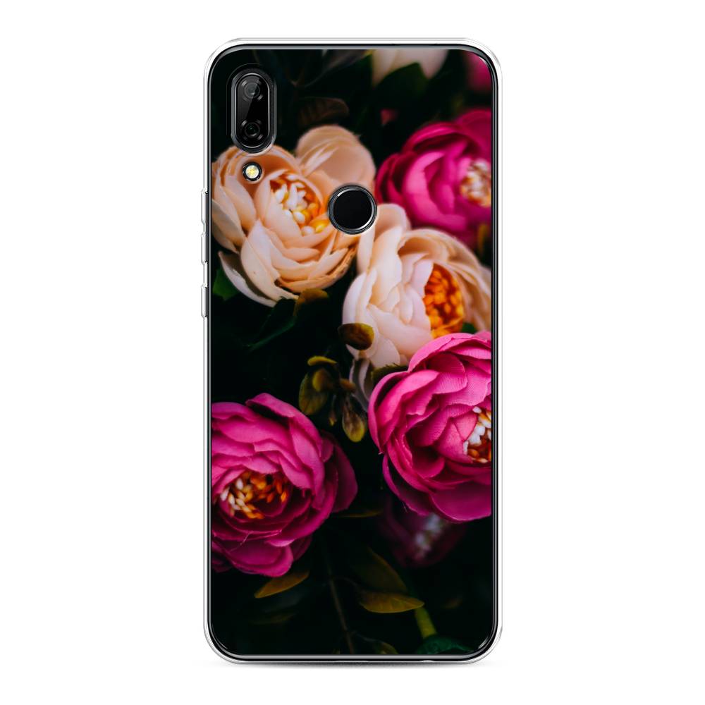 фото Чехол awog "розовые пионы для черном" для huawei p smart z