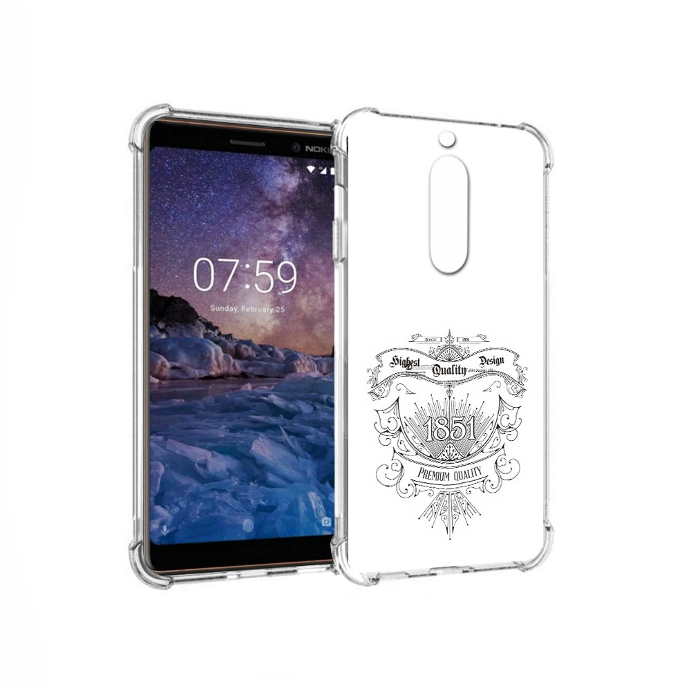 

Чехол MyPads Tocco для Nokia 7 логотип 1851 год (PT95887.123.444), Прозрачный, Tocco