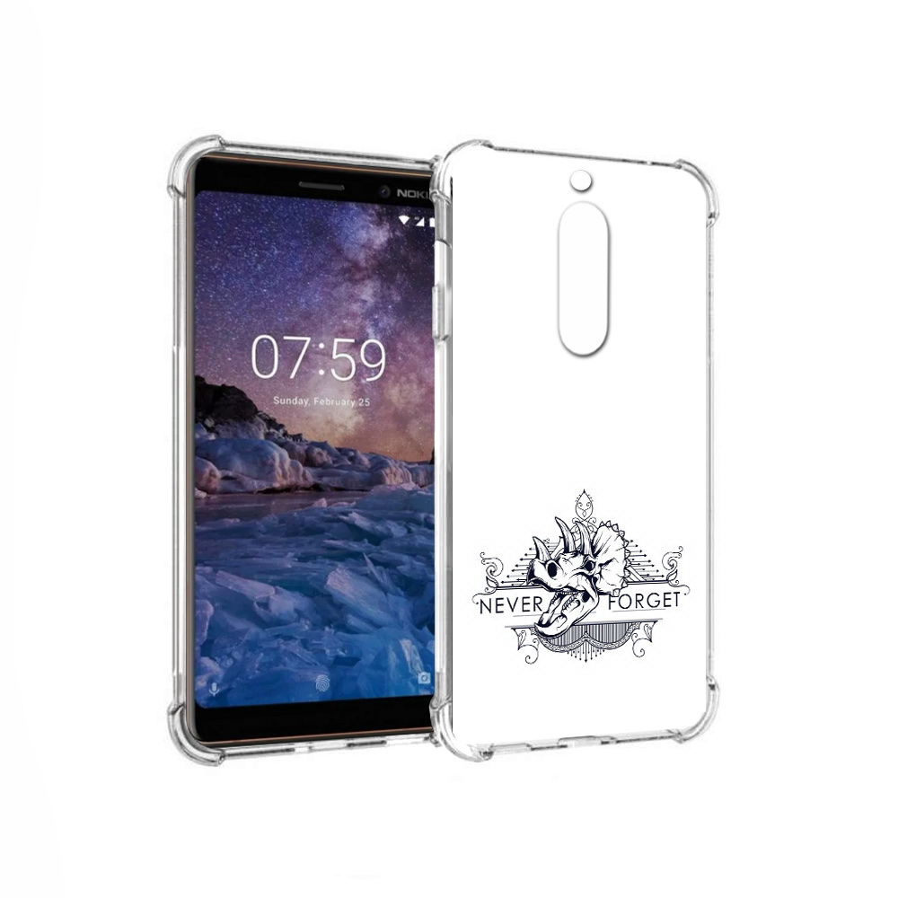 

Чехол MyPads Tocco для Nokia 7 логотип носорога никогда не забуду (PT95887.123.445), Прозрачный, Tocco