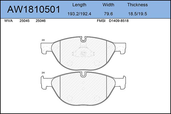 

Тормозные колодки AywiParts дисковые AW1810501