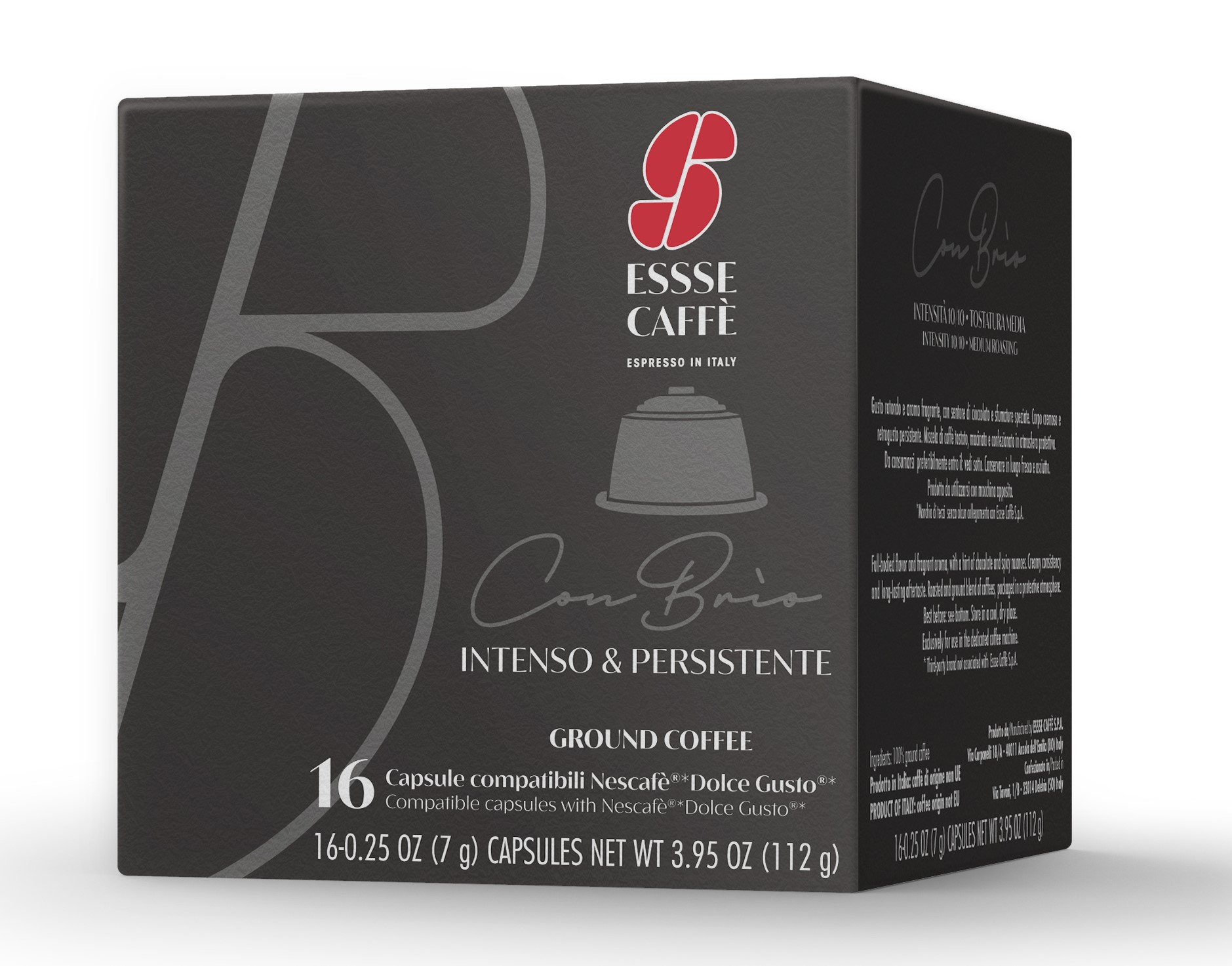 Кофе ESSSE Caffe Conbrio-Intenso, молотый в капсулах Dolce Gusto, 16 капсул по 7 г