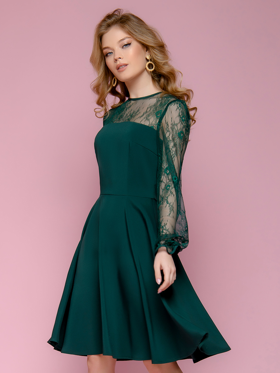 фото Платье женское 1001dress 0142101-01575 зеленое 42 ru