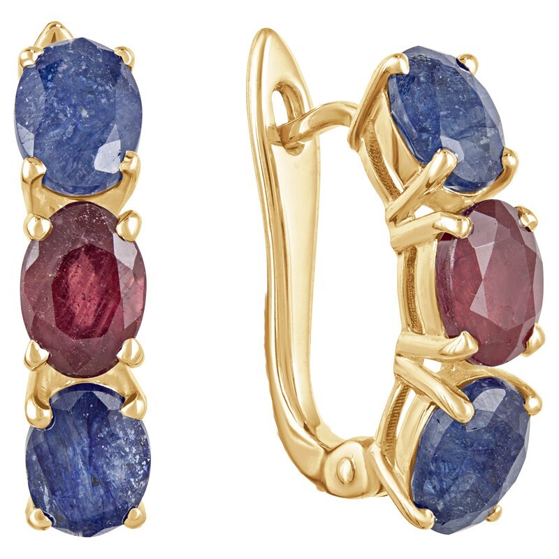 

Серьги из серебра с сапфиром; рубином LAZURIT-ONLINE 8006YG, 8006YG