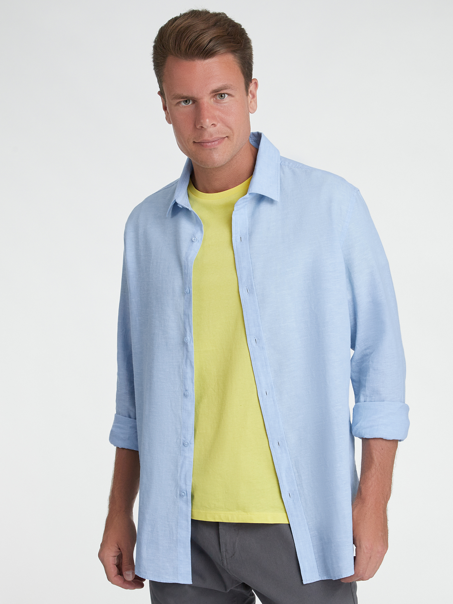 

Рубашка мужская oodji 3L330009M синяя L, 3L330009M