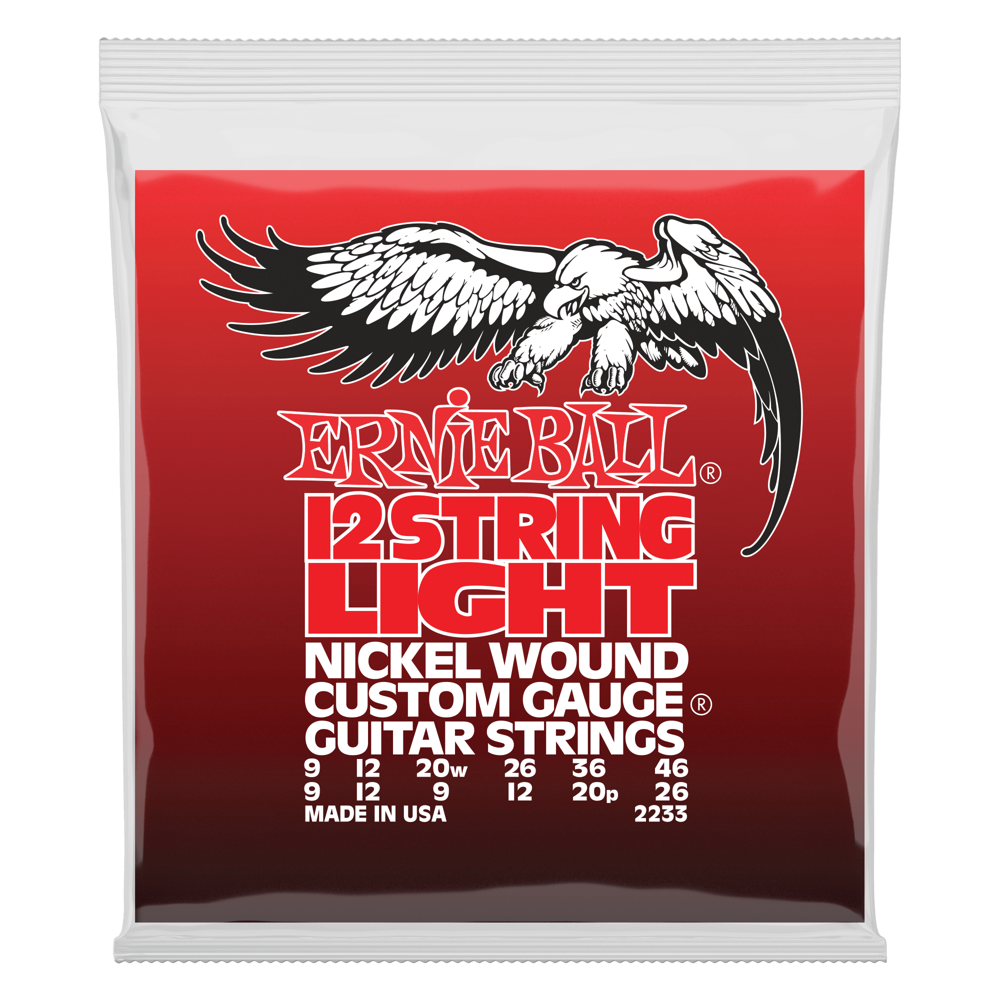 фото Струны для 12-струнной электрогитары ernie ball 2233 nickel light 12 9-46