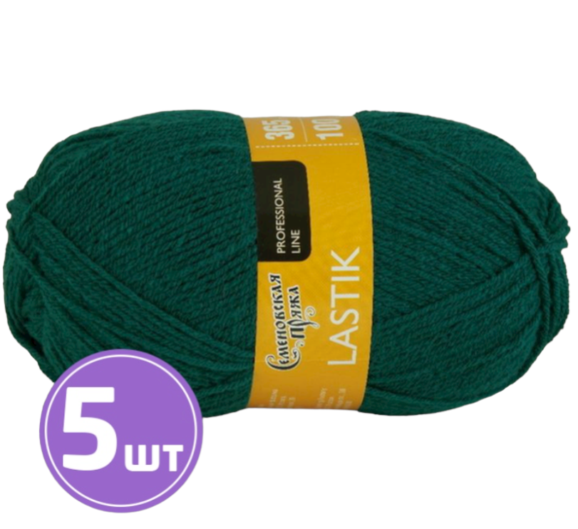 

Пряжа Семеновская Lastik (70039), изумруд 5 шт. по 100 г