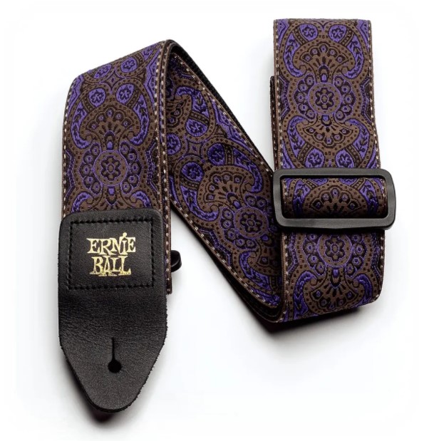 фото Ремень для гитары ernie ball 4164 purple paisley jacquard, ernie ball (эрни бол)