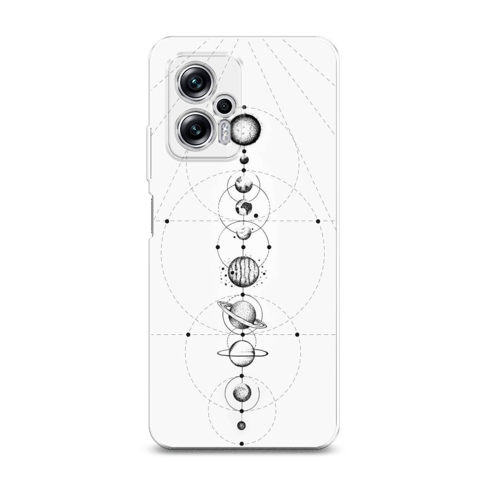 

Чехол на Poco X4 GT/Redmi Note 11T Pro/11T Pro Plus "Парад планет", Серый, 315250-2