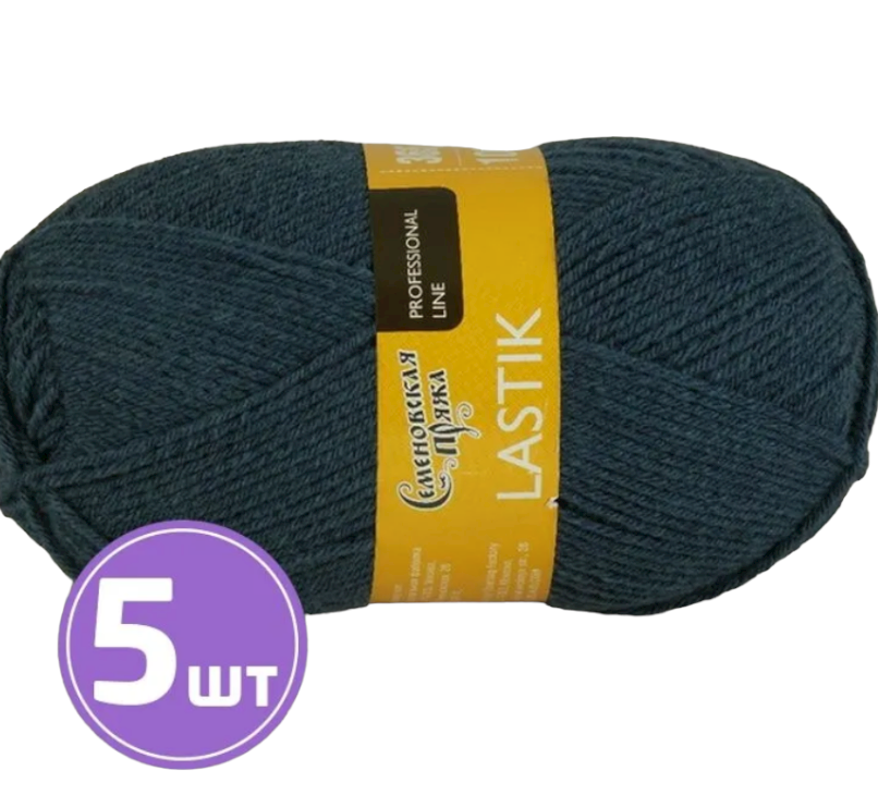 

Пряжа Семеновская Lastik (72036), синий меланж 5 шт. по 100 г