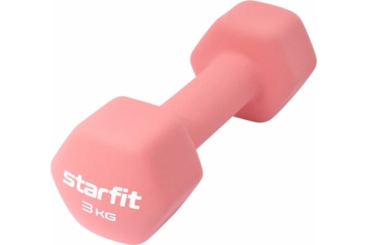 Гантель неопреновая DB-201 3 кг, коралловый Starfit ЦБ-00001429