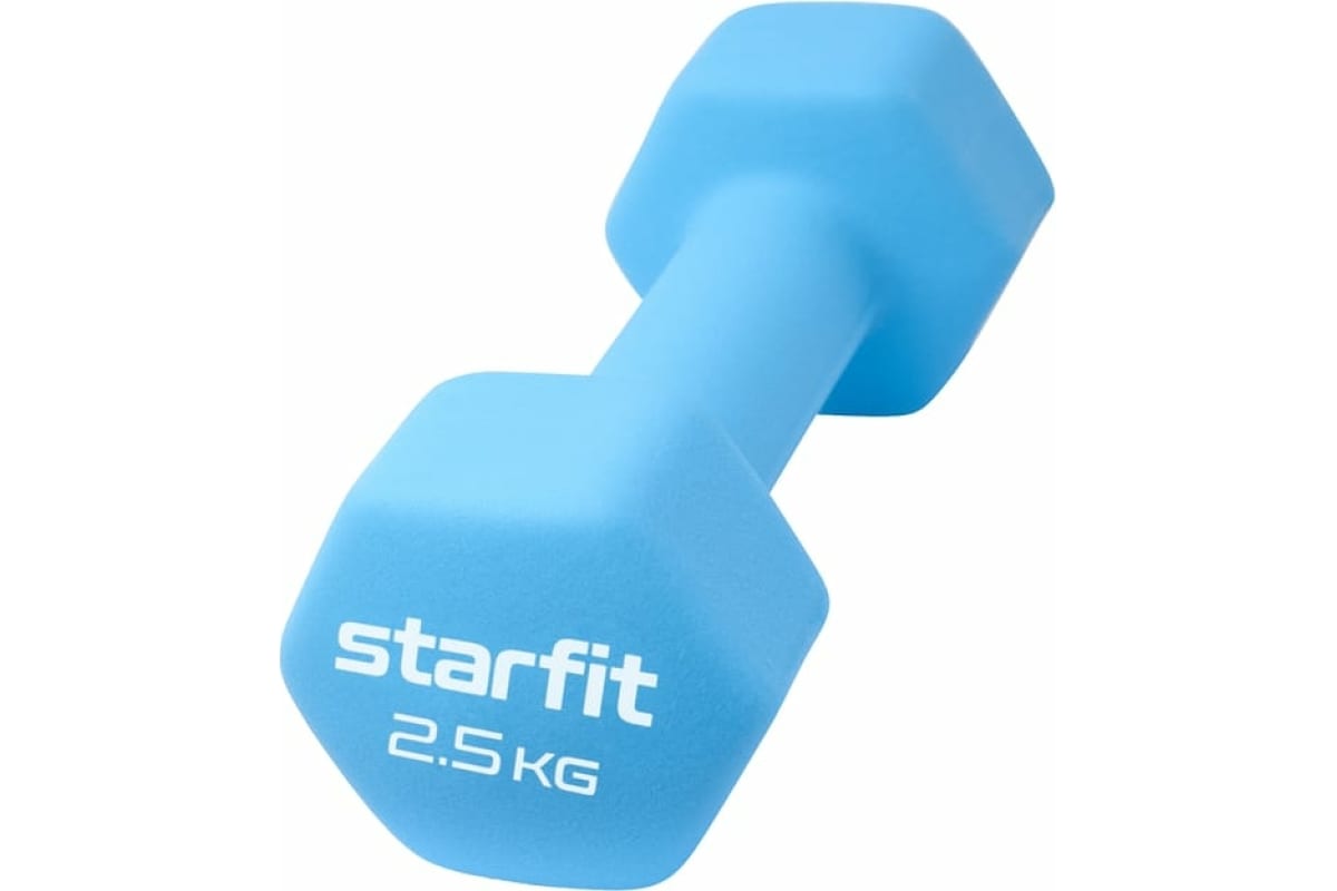 Гантель неопреновая DB-201 2,5 кг, синий пастель Starfit ЦБ-00001428