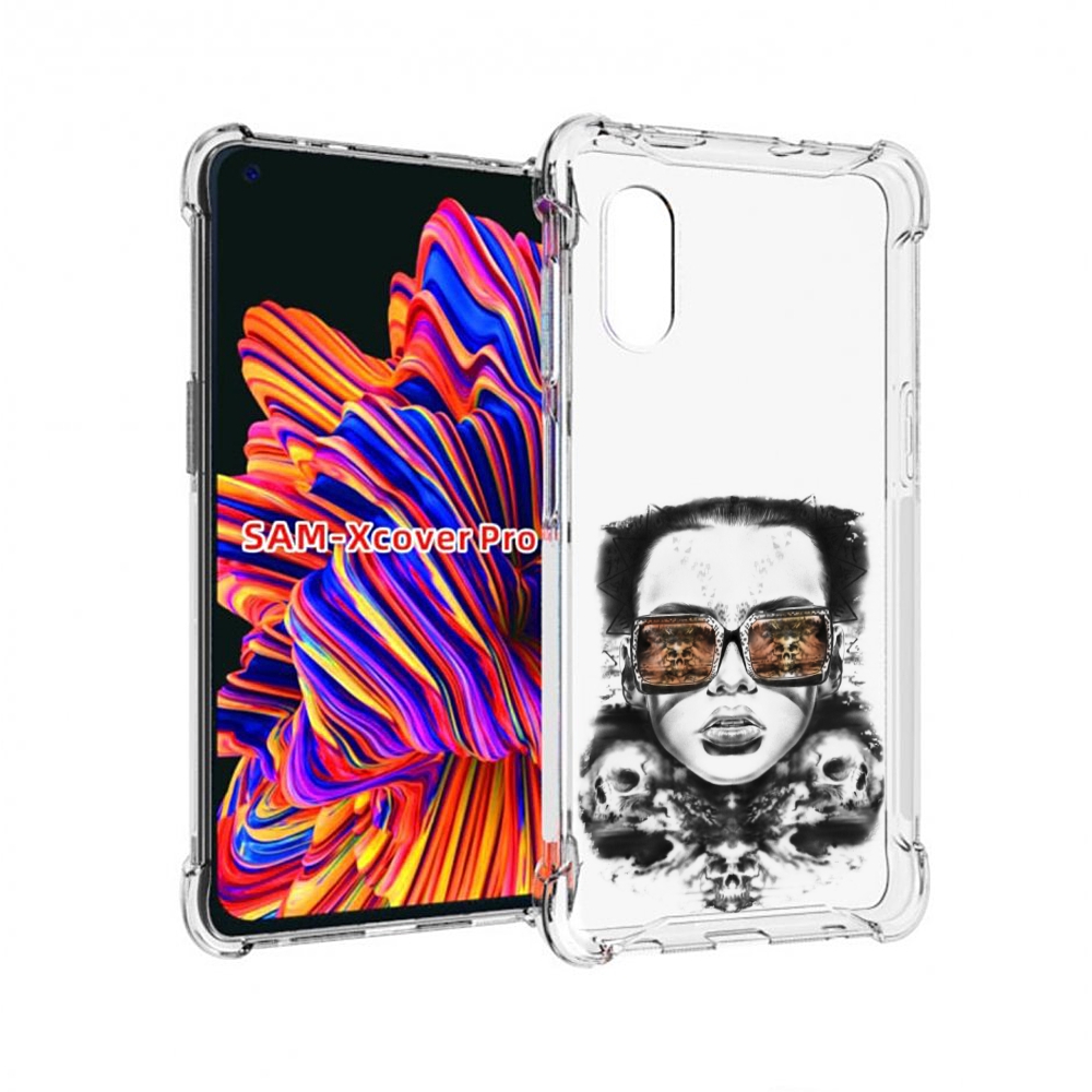 Чехол MyPads девушка с черепами в очках женский для Samsung Galaxy Xcover Pro 1