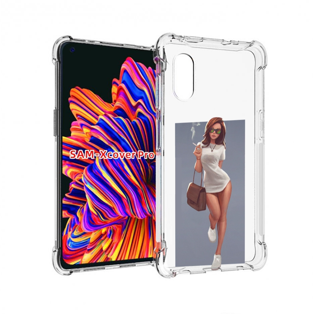 Чехол MyPads девушка-в-белой-футболке женский для Samsung Galaxy Xcover Pro 1