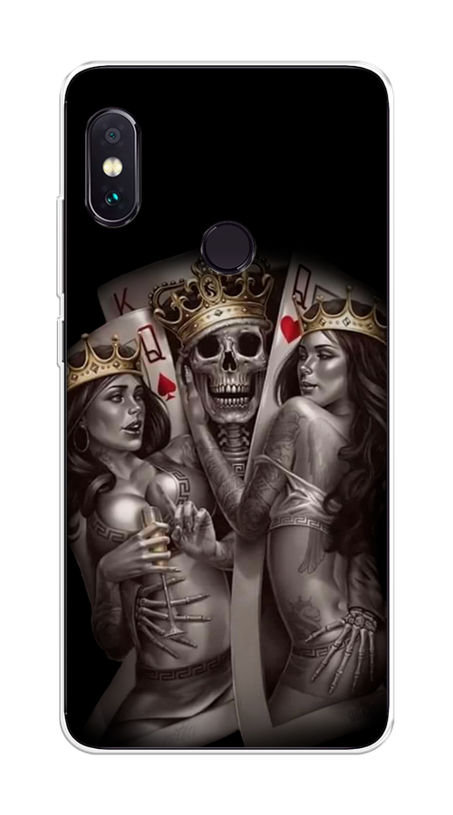 

Чехол на Xiaomi Redmi Note 5/Note 5 Pro "Карты король и королевы", Серый;желтый, 32750-6