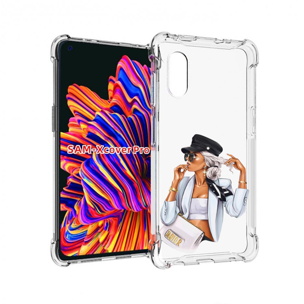 

Чехол MyPads девушка-в-белом-с-модной-сумочкой женский для Samsung Galaxy Xcover Pro 1, Прозрачный, Tocco