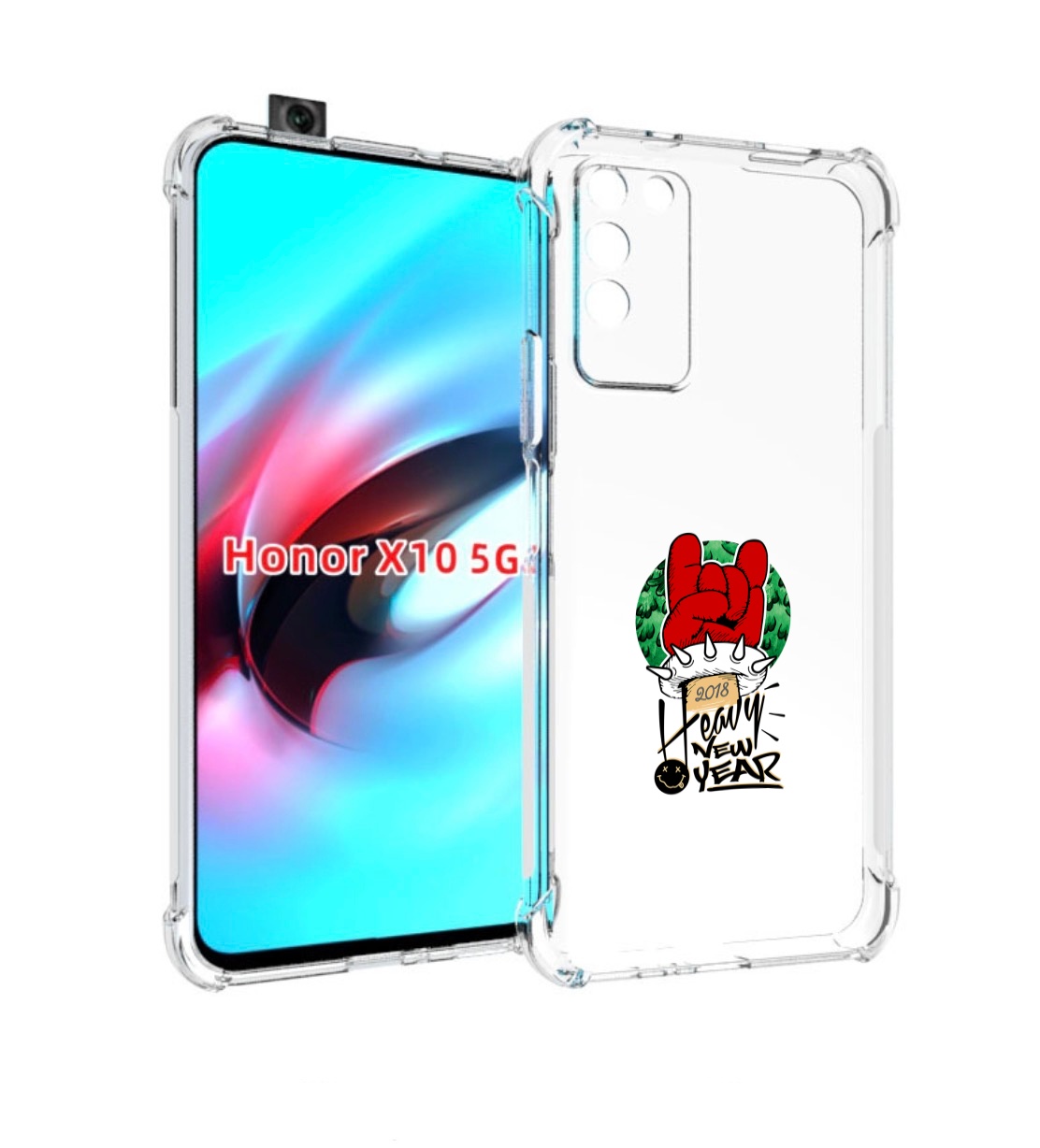 

Чехол MyPads Гангстер новый год для Honor X10, Прозрачный, Tocco