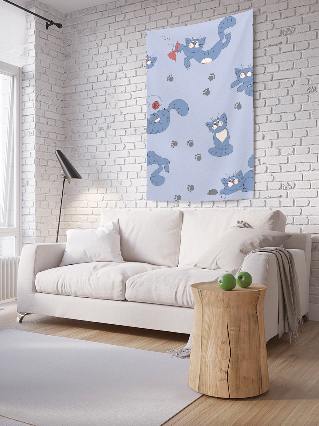 

Вертикальное фотопанно на стену JoyArty Кот играет фантиком 100x150 см, Кот играет фантиком