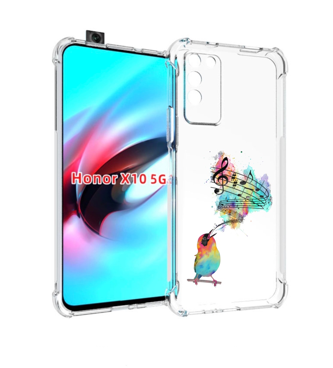 

Чехол MyPads певчая птичка для Honor X10, Прозрачный, Tocco