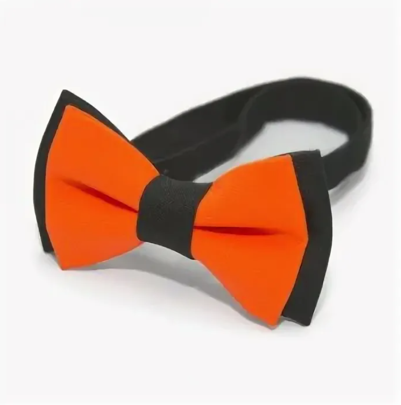 Детская галстук-бабочка оранжевая в черном