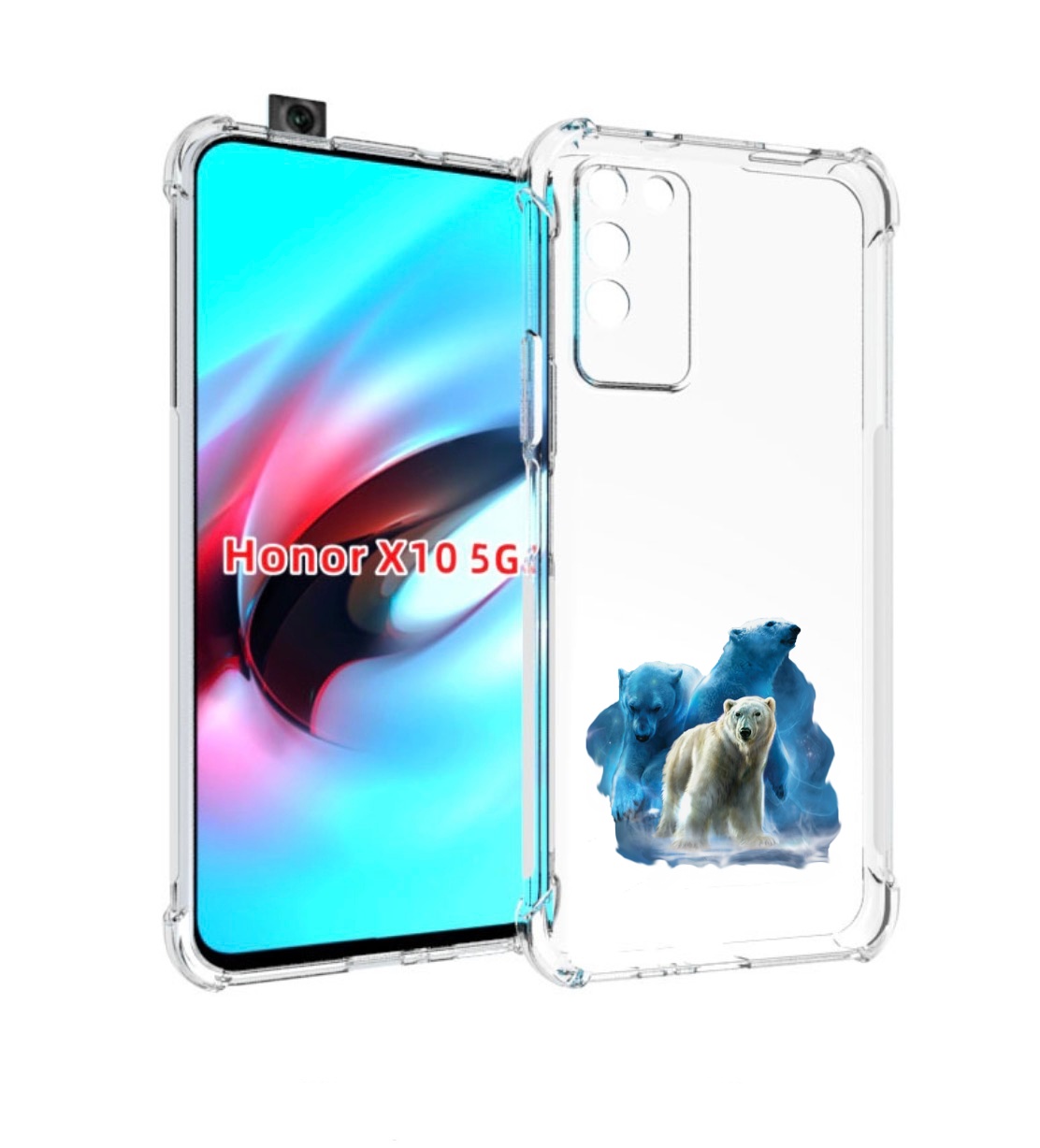 

Чехол MyPads полярный медведь для Honor X10, Прозрачный, Tocco