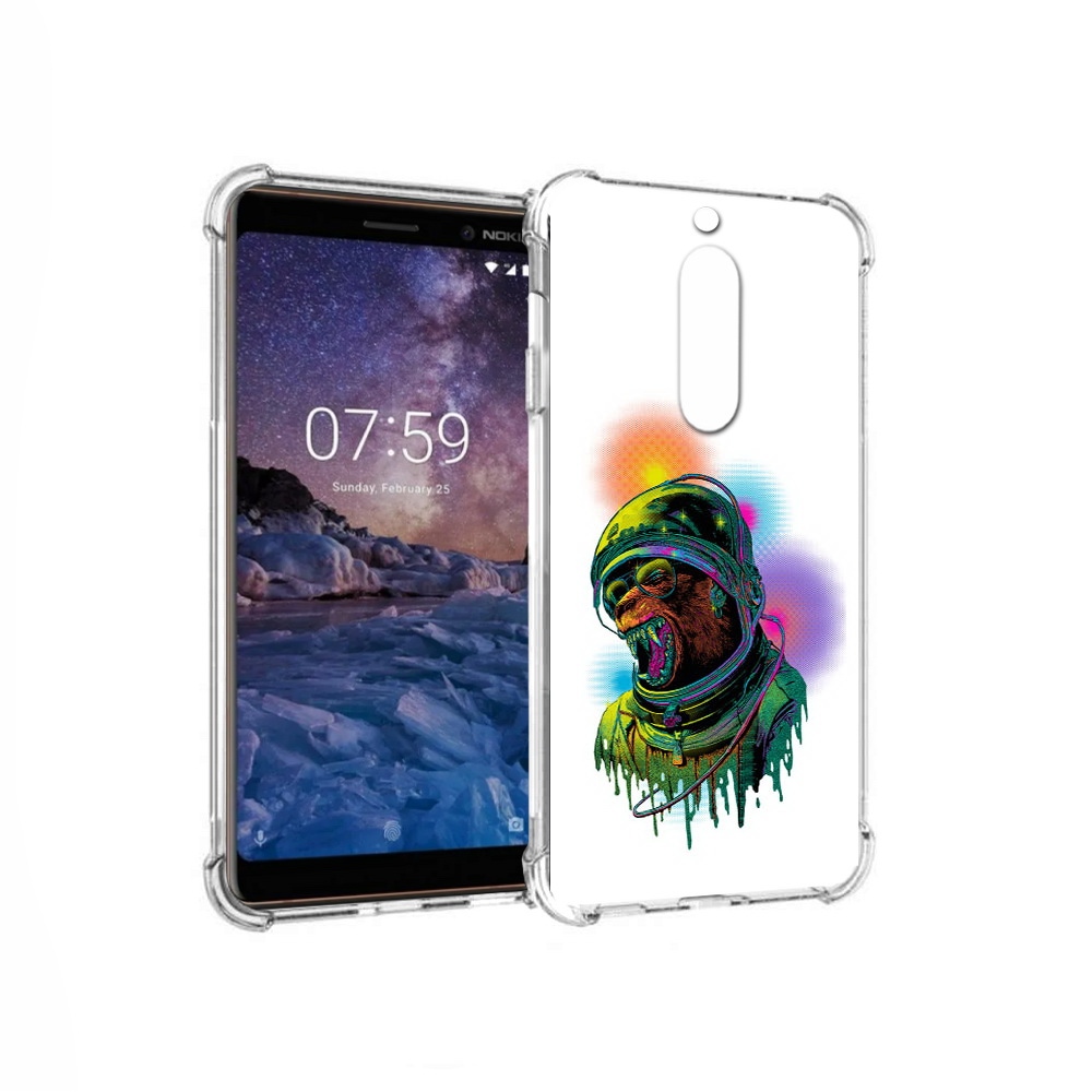 

Чехол MyPads Tocco для Nokia 7 медведь космонавт (PT95887.123.466), Прозрачный, Tocco