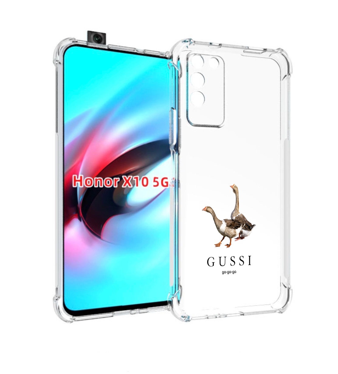 

Чехол MyPads Гусси бренд для Honor X10, Прозрачный, Tocco