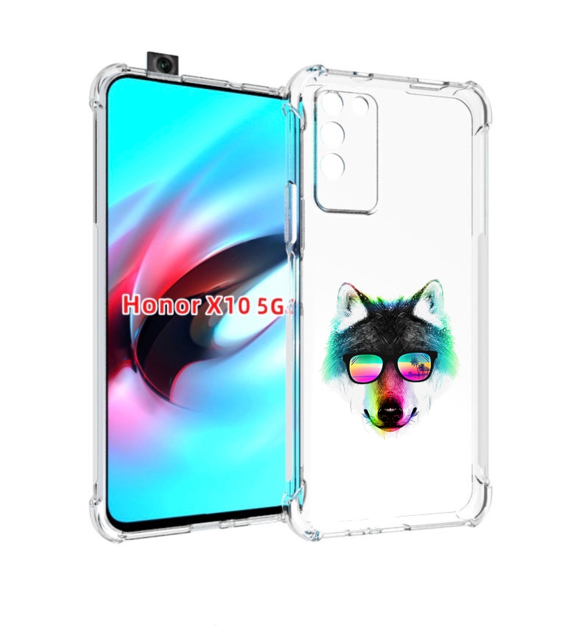 

Чехол MyPads радужный волк для Honor X10, Прозрачный, Tocco