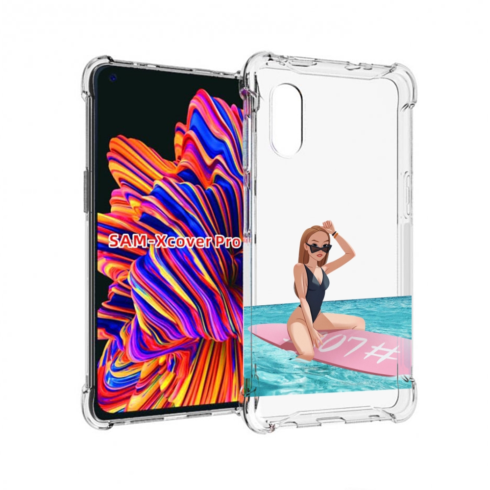 

Чехол MyPads девушка-на-серфе женский для Samsung Galaxy Xcover Pro 1, Прозрачный, Tocco