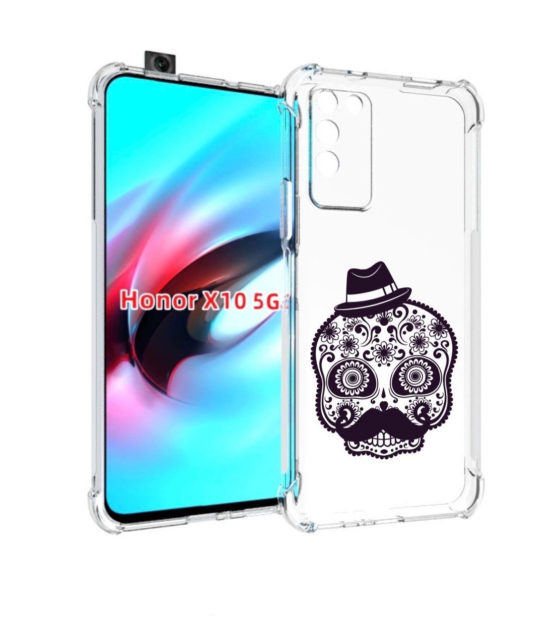 

Чехол MyPads разрисованный скелет для Honor X10, Прозрачный, Tocco