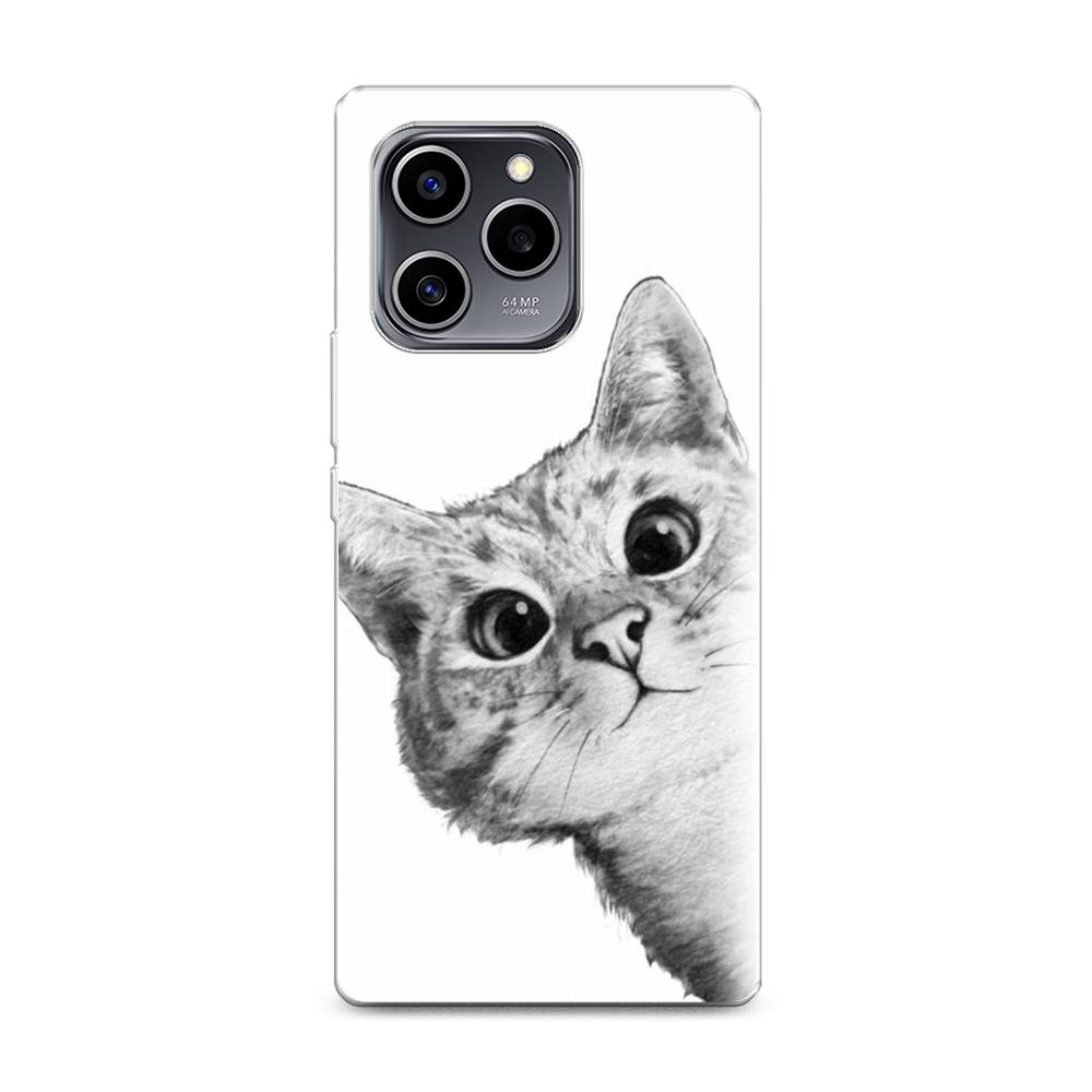 фото Силиконовый чехол "кот рисунок черно-белый" на honor 60 se awog