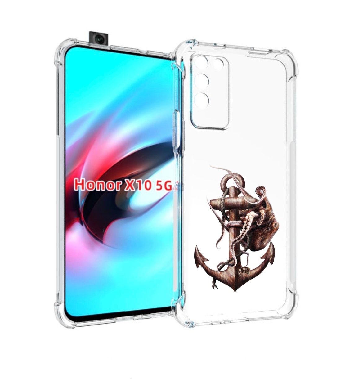 

Чехол MyPads ржавый якорь для Honor X10, Прозрачный, Tocco