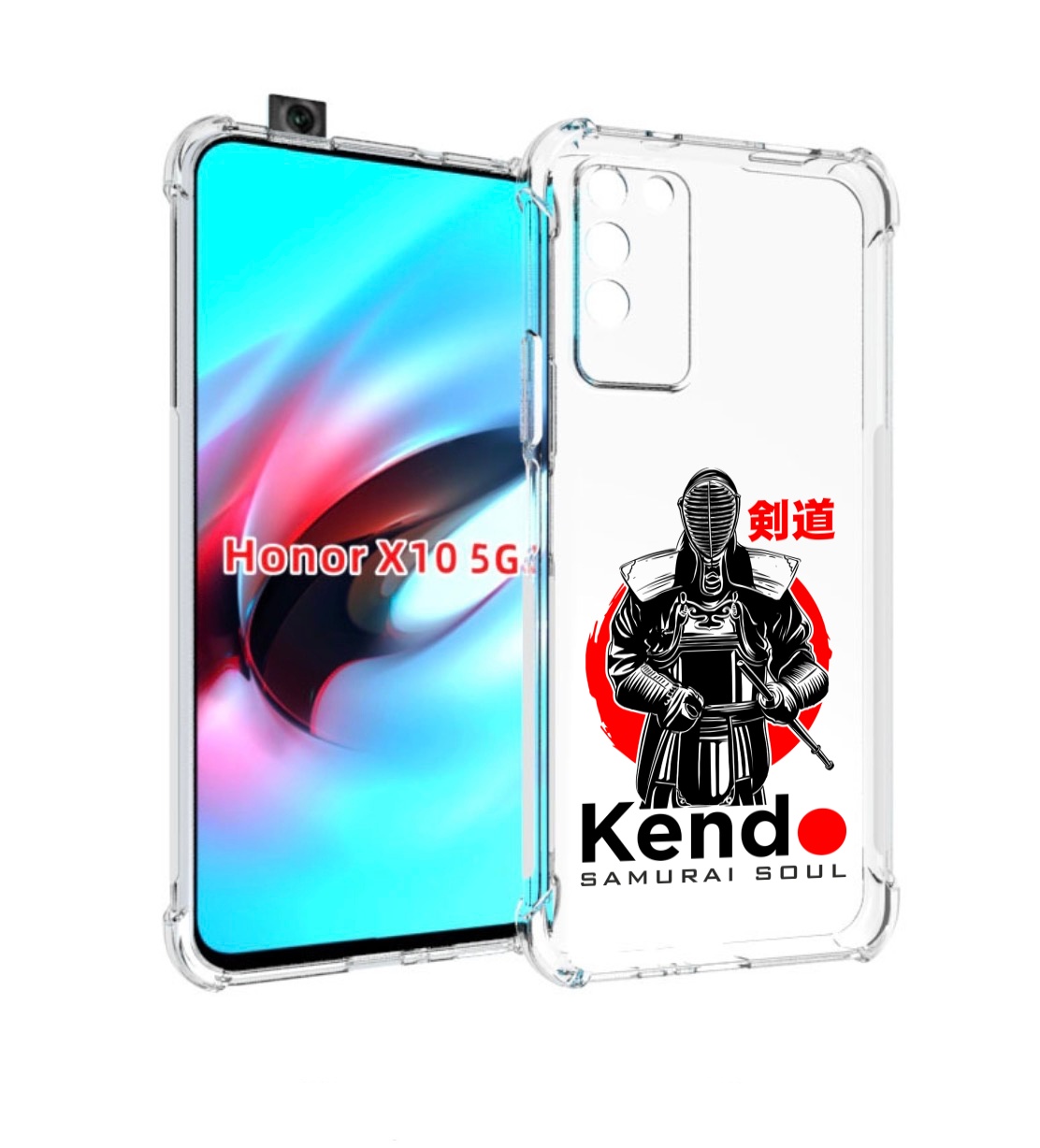 

Чехол MyPads рисованый самурай для Honor X10, Прозрачный, Tocco