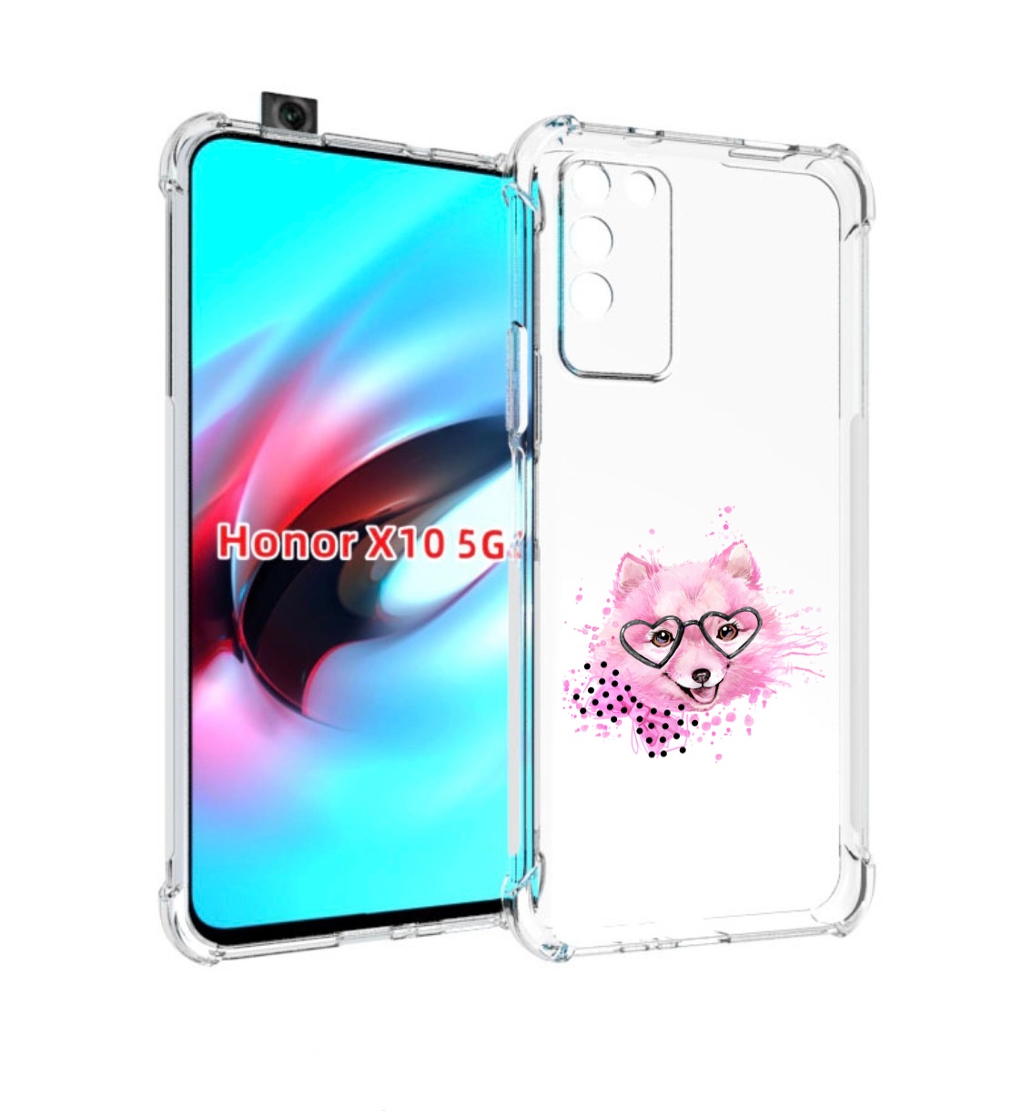 

Чехол MyPads розовый волченок для Honor X10, Прозрачный, Tocco