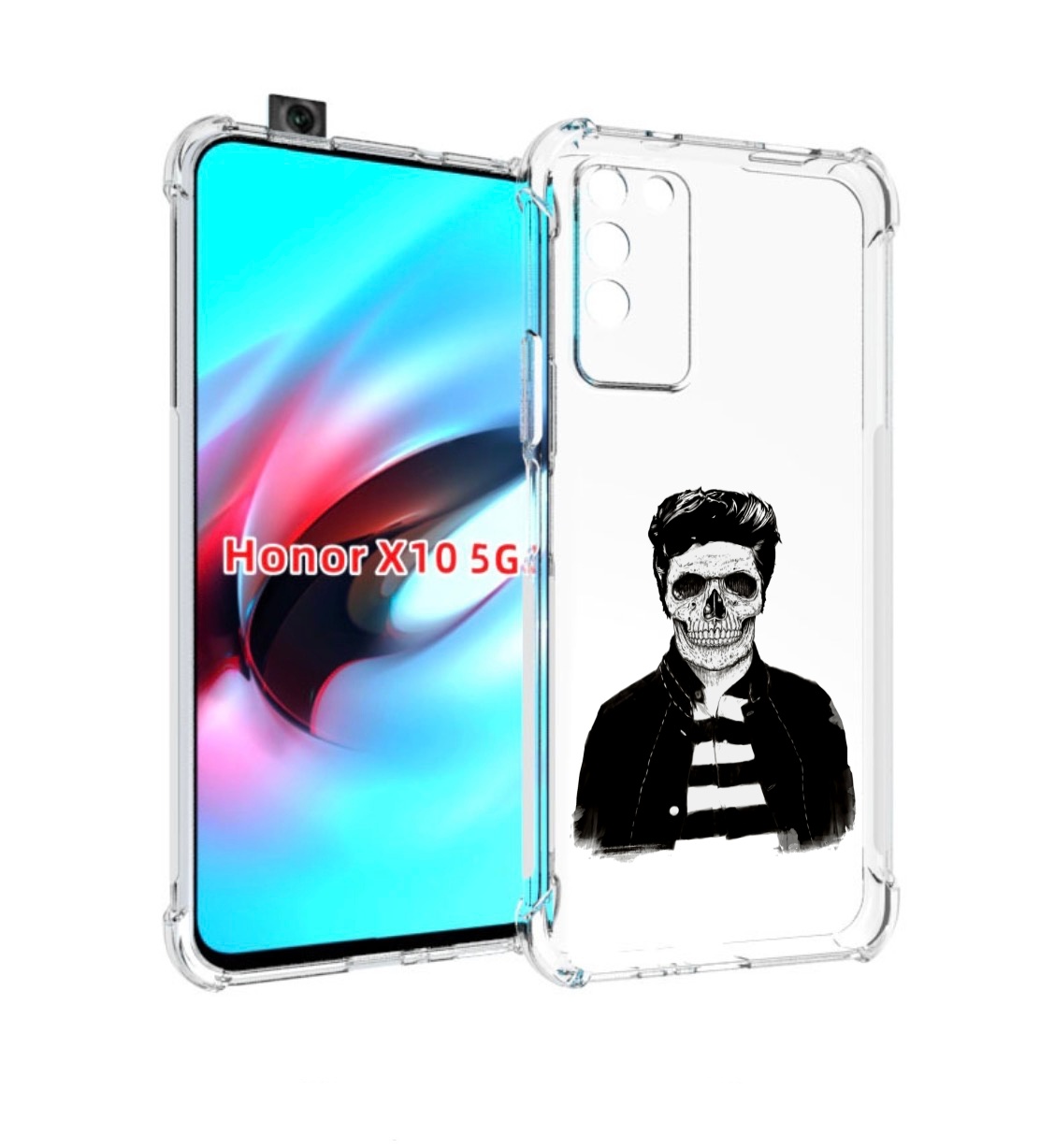

Чехол MyPads скелет для Honor X10, Прозрачный, Tocco