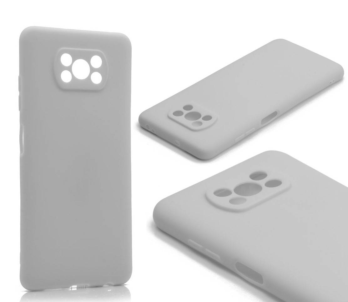 Силиконовый чехол TPU Case матовый для Xiaomi Poco X3 серый