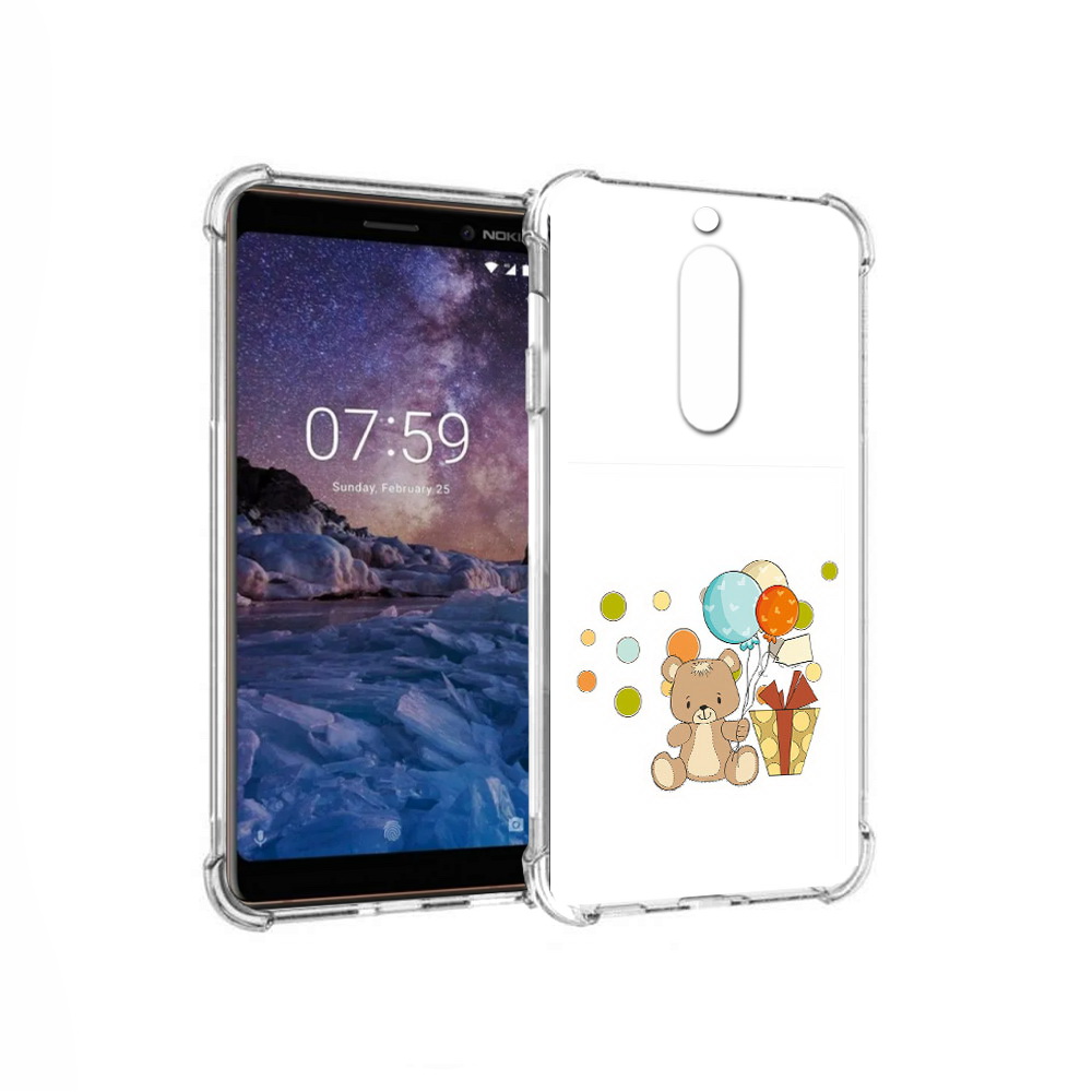 

Чехол MyPads Tocco для Nokia 7 медвеженок с подарком (PT95887.123.470), Прозрачный, Tocco