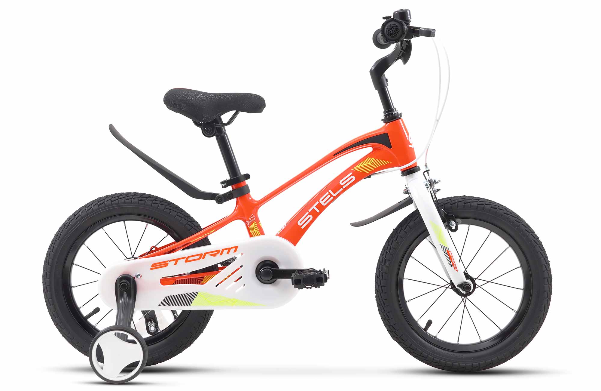 Детский велосипед STELS Storm KR 14 Z010 7.8 Оранжевый с боковыми колесами stels звонок клаксон рыбка оранжевый