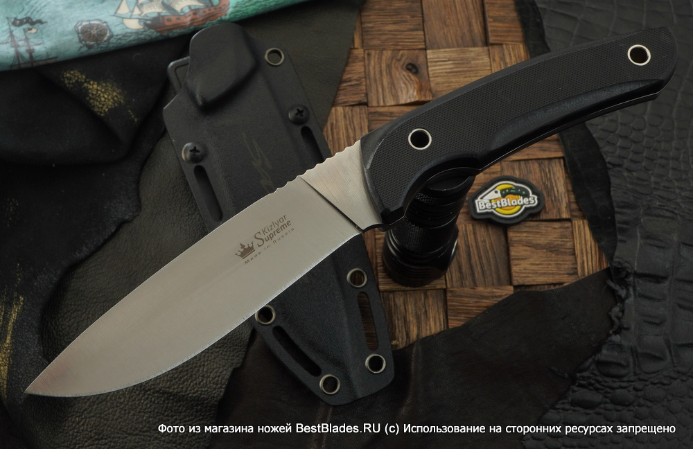 фото Походный нож kizlyar supreme savage g10, sleipner