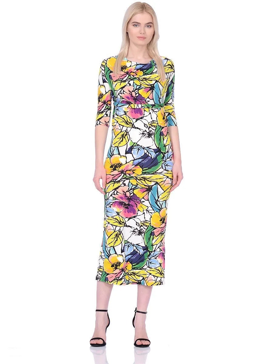 Платье женское La Fleuriss F3-3018S-76 разноцветное 40