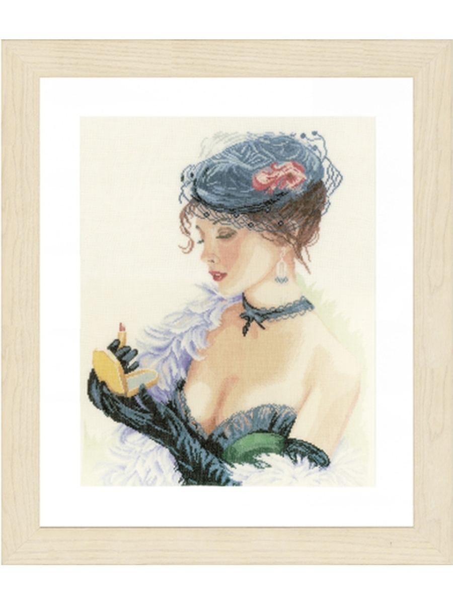 

Набор для вышивания на льне Lanarte Lady with lipstick