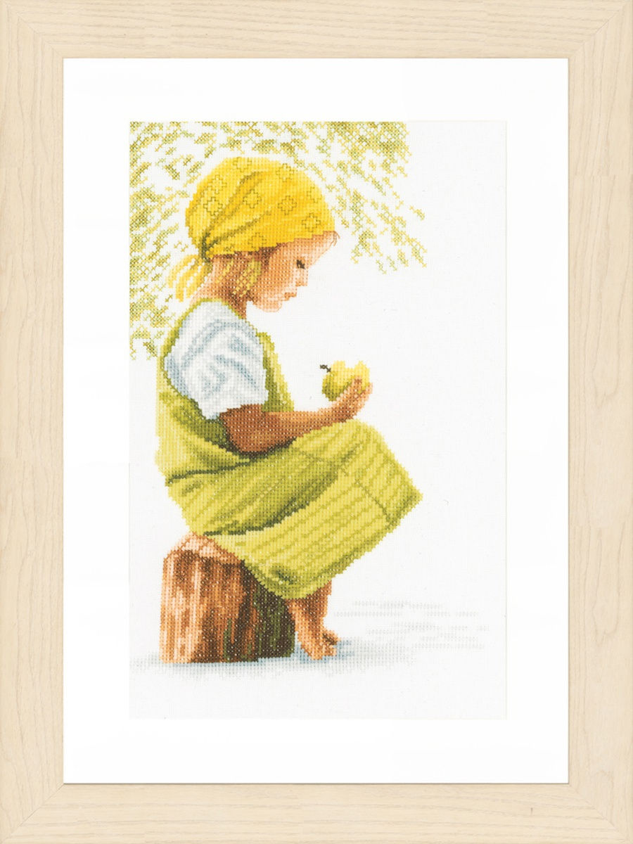 

Набор для вышивания на аиде Lanarte Girl with apple