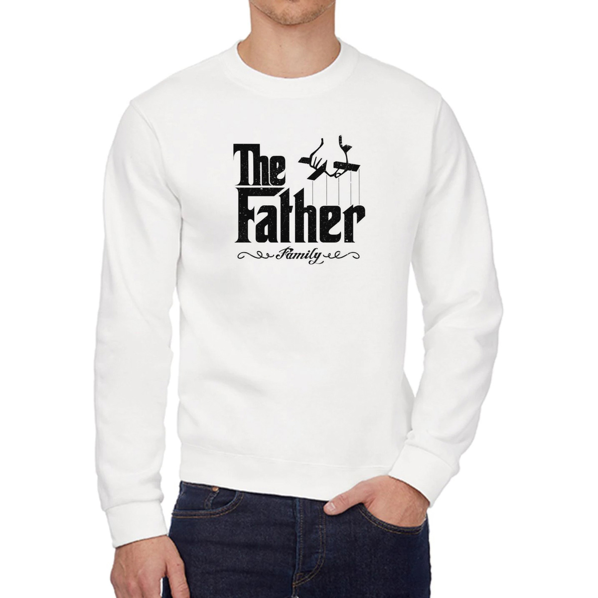 

Свитшот мужской CoolPodarok Прикол Семья The father Папа белый 56 RU, W0151837