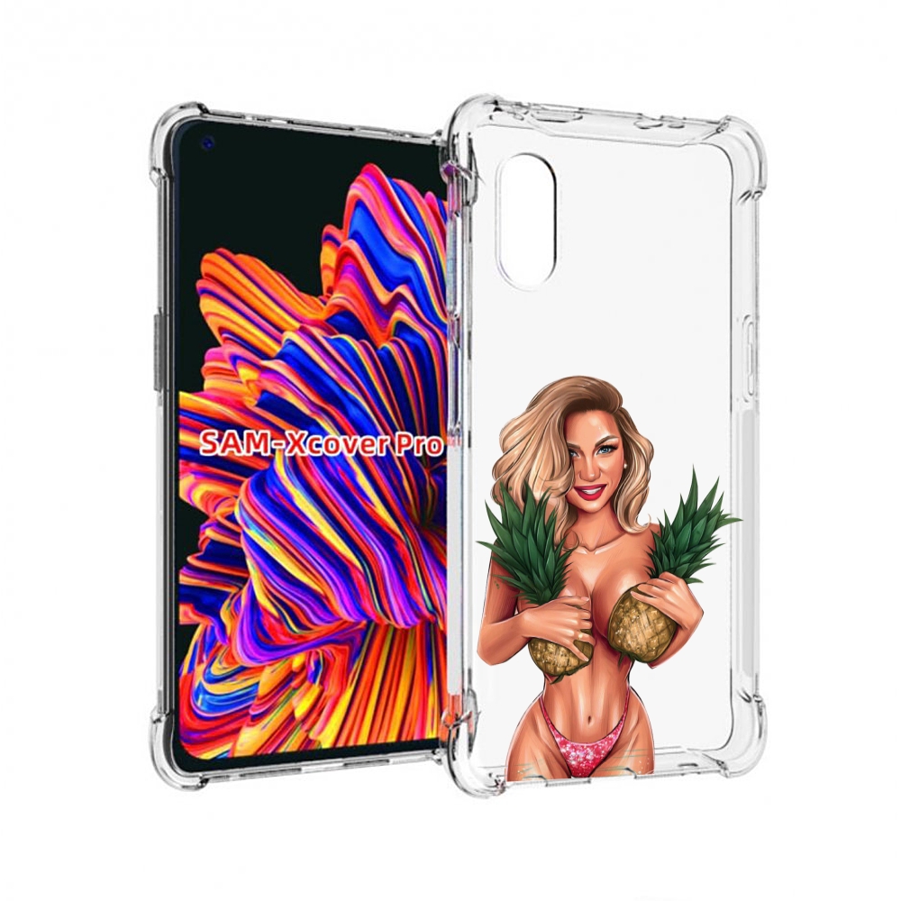 

Чехол MyPads девушка-с-ананасами женский для Samsung Galaxy Xcover Pro 1, Прозрачный, Tocco