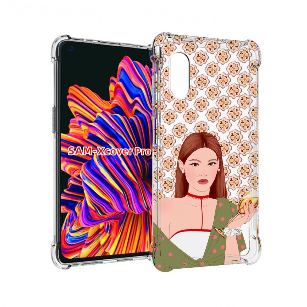 

Чехол MyPads девушка-с-вином-рисунок женский для Samsung Galaxy Xcover Pro 1, Прозрачный, Tocco