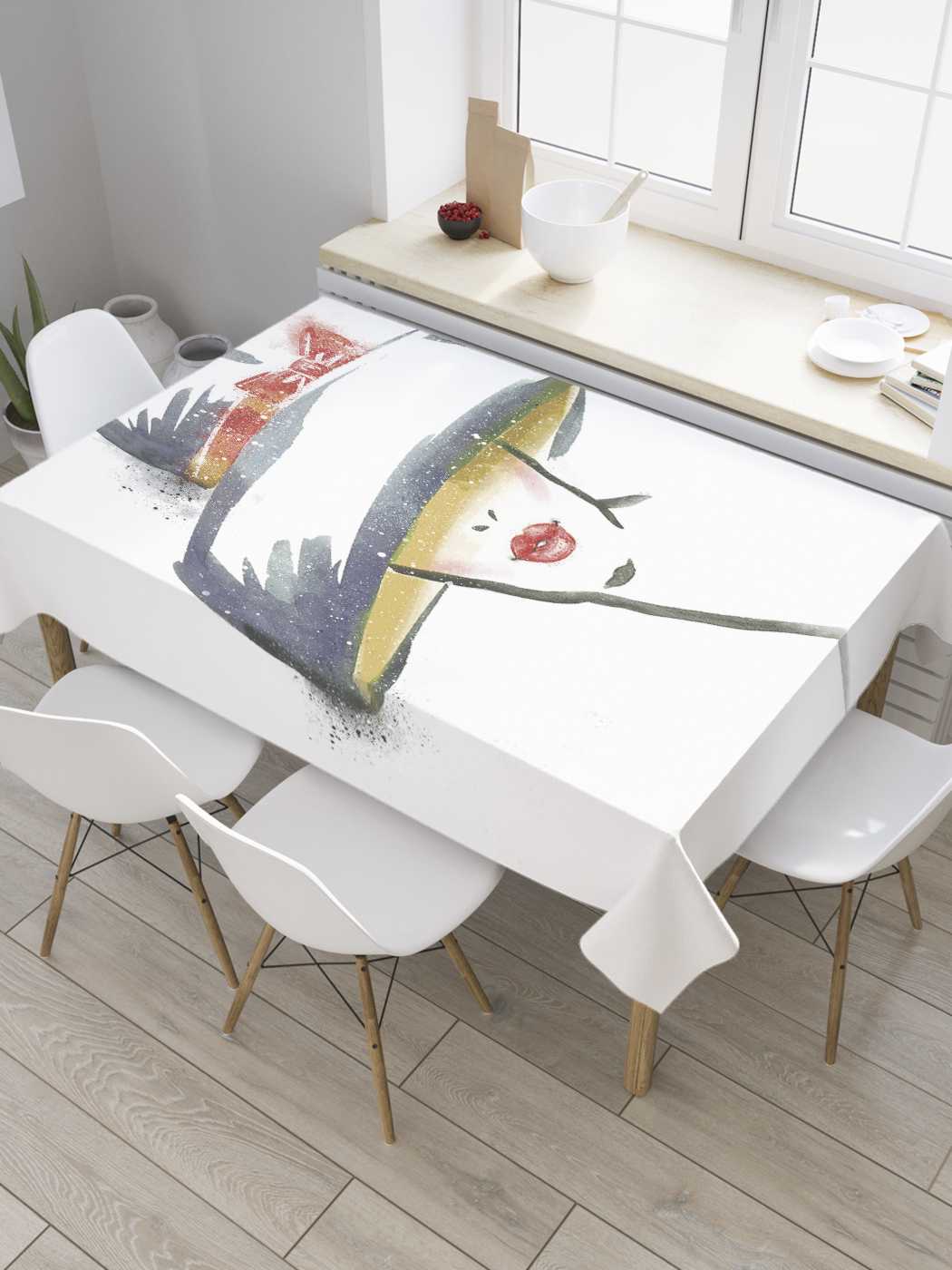 

Скатерть прямоугольная JoyArty "Дама в шляпе" из сатена, 120x145 см, Белый, Дама в шляпе