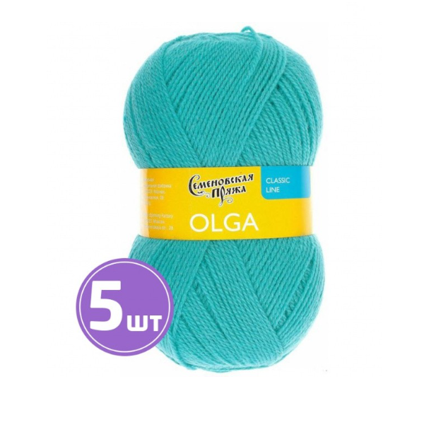 

Пряжа Семеновская Olga (13390), айсберг 5 шт. по 100 г, Голубой