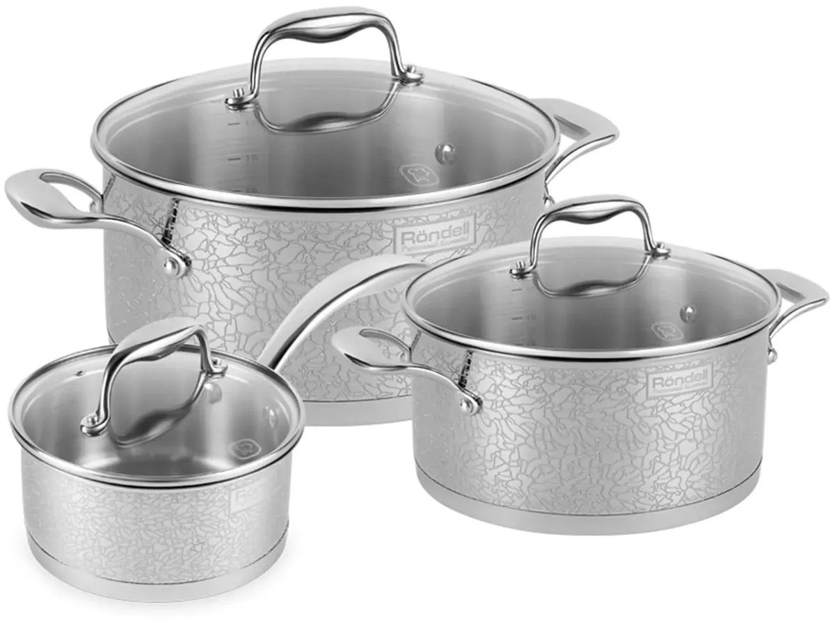 

Набор посуды RONDELL Vintage 0379-RD-01, 6 предметов, Серебристый, Набор посуды RONDELL Vintage 0379-RD-01, 6 предметов