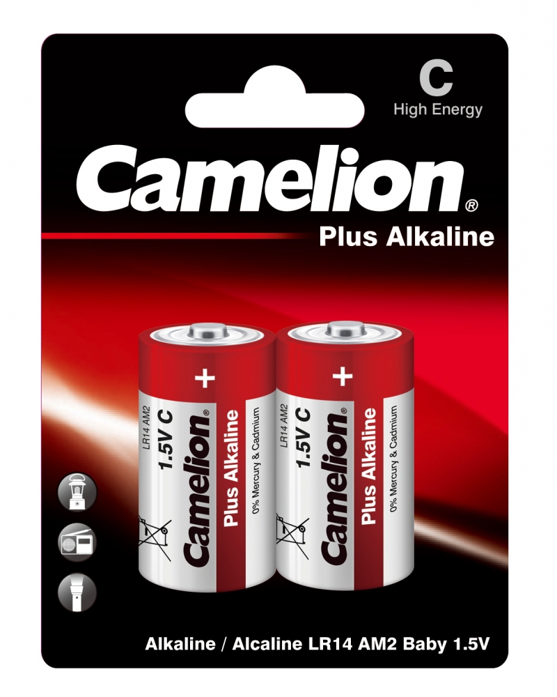

Набор из 12 шт, Батарейка Camelion LR14-BP2