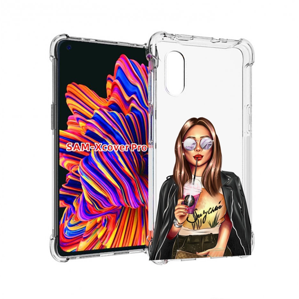 

Чехол MyPads девушка-с-фиолетовым-коктейлем женский для Samsung Galaxy Xcover Pro 1, Прозрачный, Tocco